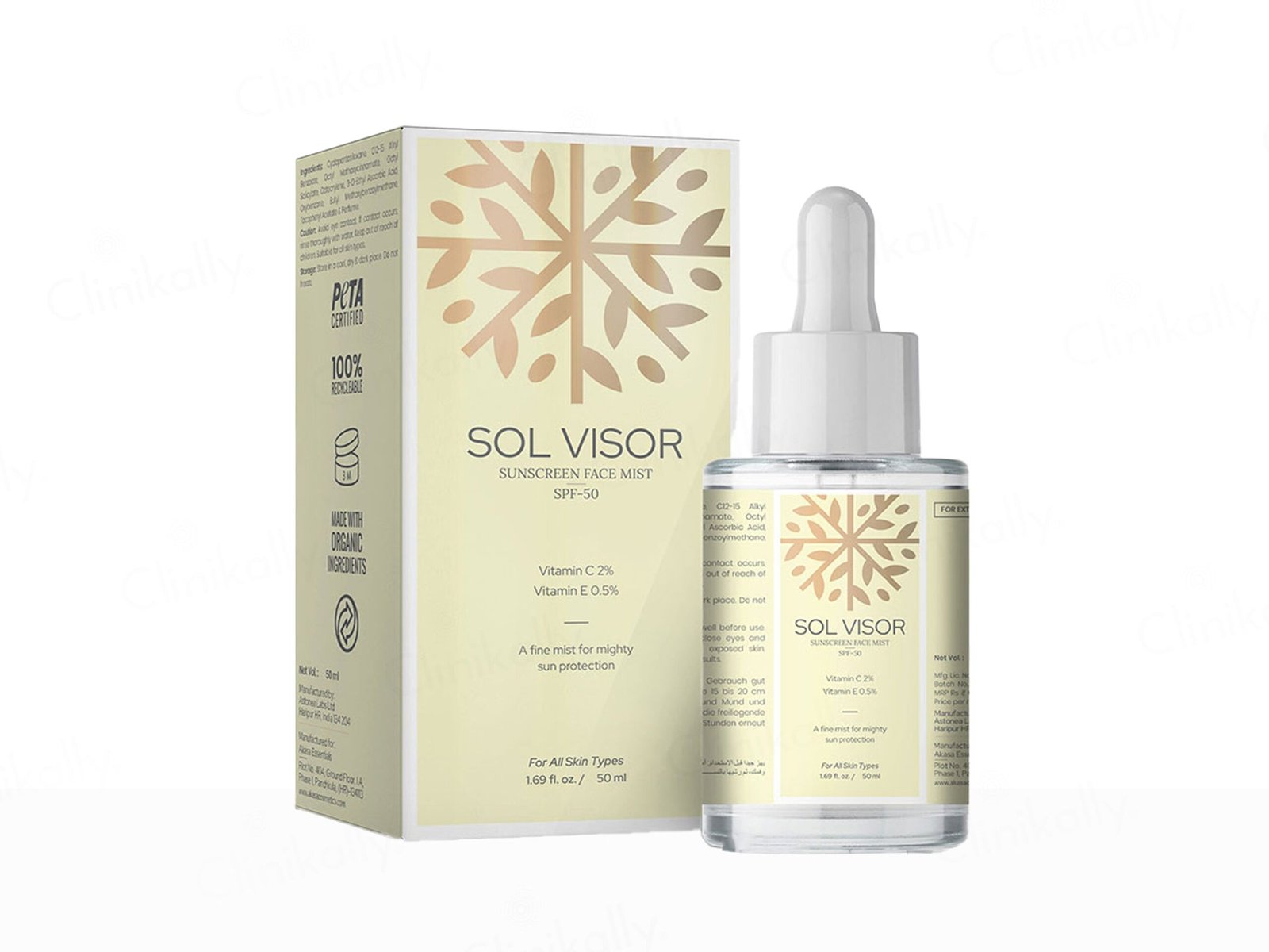 Akasa Sol Visor Face Mist Sunscreen SPF 50 – Invisible, Hydrating UV Spray for On-the-Go Broad-Spectrum Sun Protection - Mossime Akasa Sol Visor Face Mist Sunscreen SPF 50 – Invisible, Hydrating UV Spray for On-the-Go Broad-Spectrum Sun Protection - Mossime - Image 1
