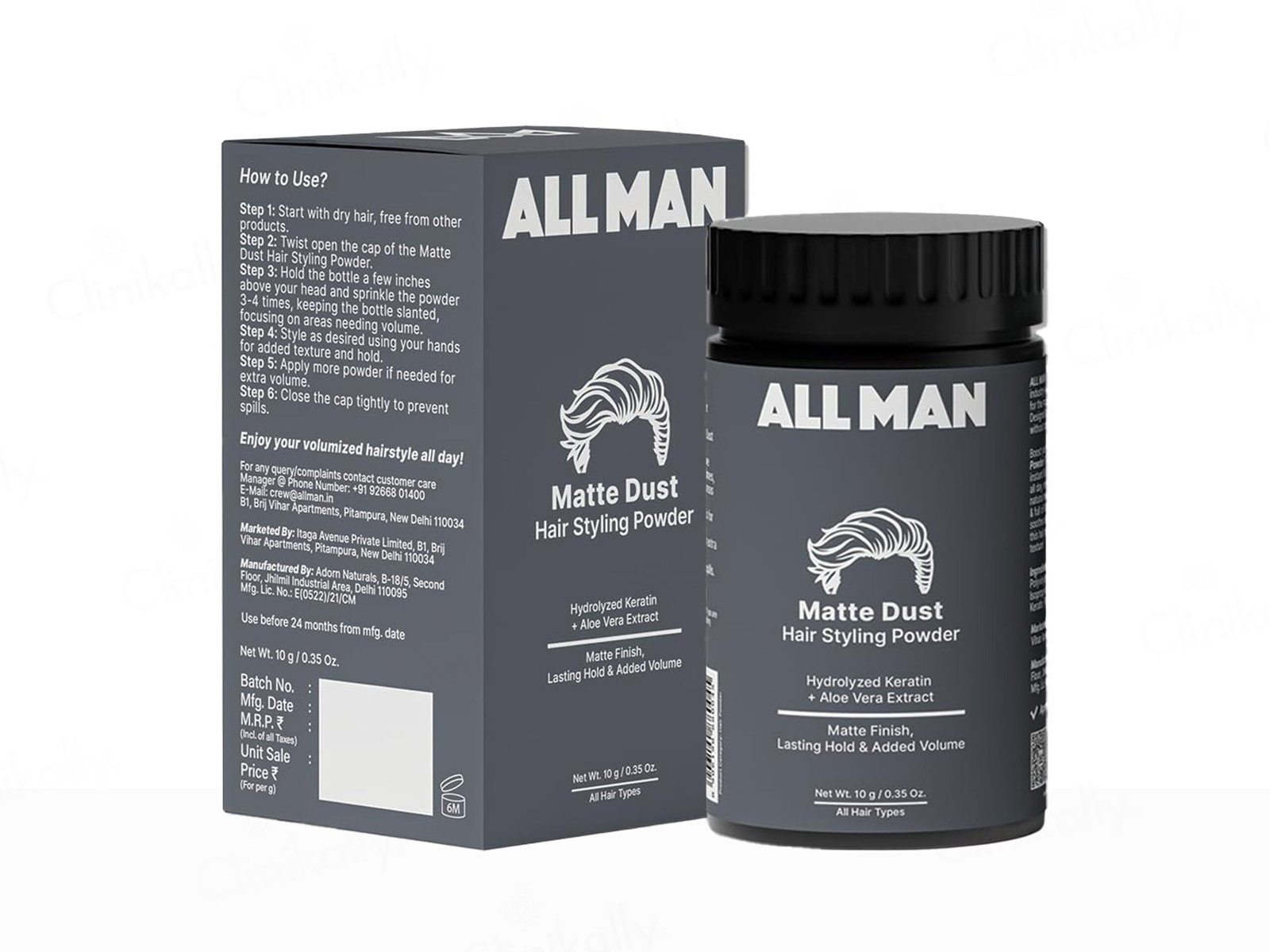 ALL MAN Matte Dust Hair Styling Powder – Instant Volume, Strong Hold & Matte Finish for Men’s Hair - Mossime ALL MAN Matte Dust Hair Styling Powder – Instant Volume, Strong Hold & Matte Finish for Men’s Hair - Mossime - Image 1
